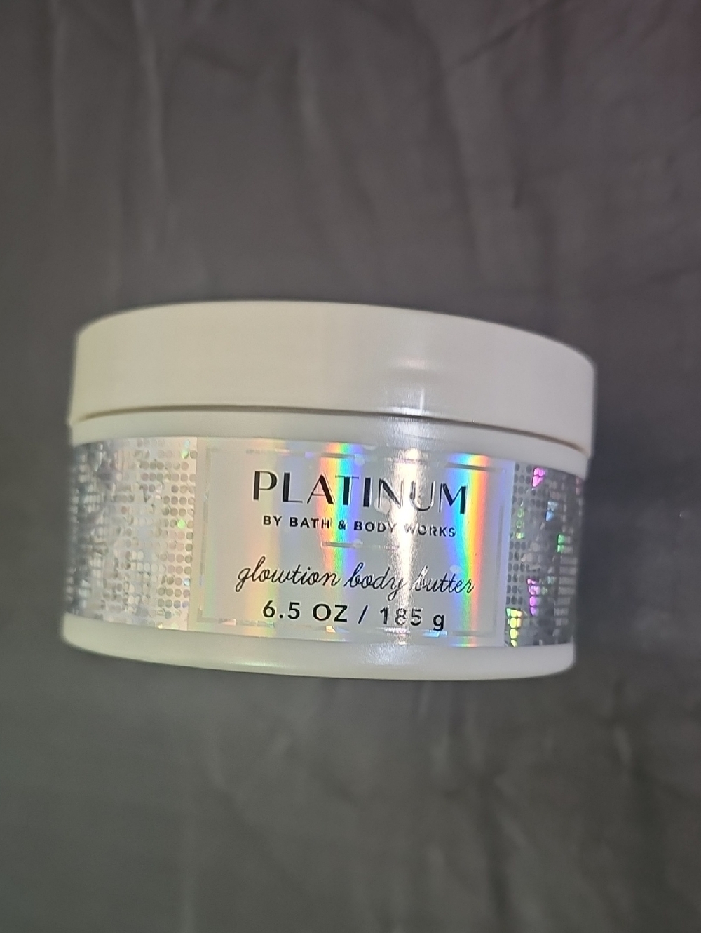 Bath & Body Works Platinum Glowtion Body Butter - White with Holographic Label
